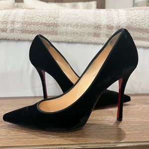 Black suede Christian Louboutin heels size 39.5